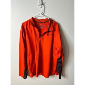 Nike Therma-Fit Quarter Zip Orange Large Athletic Fleece Thermal